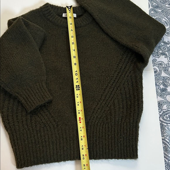 Madewell Wool Blend Wedge Sweater Heather Dark Olive Women's Size XXS - Picture 10 of 12